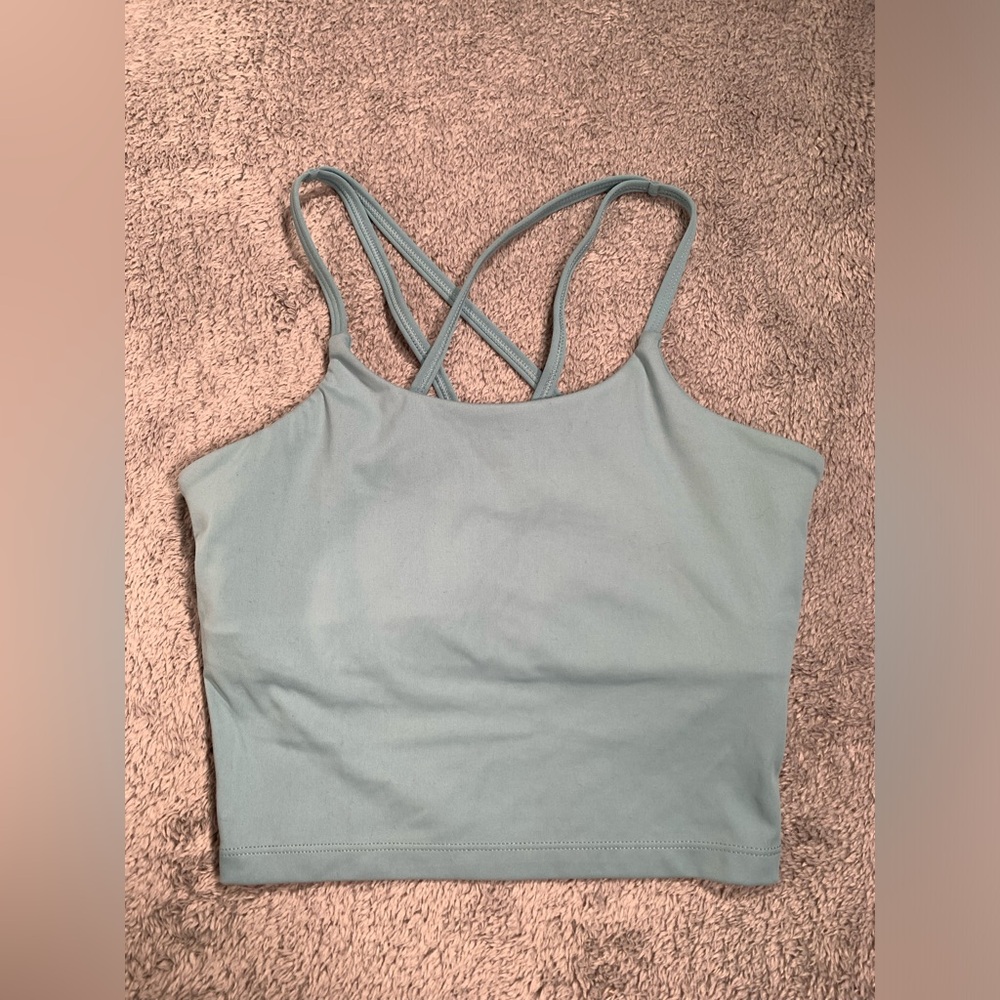 Blogilates strappy cropped tank top blue XS